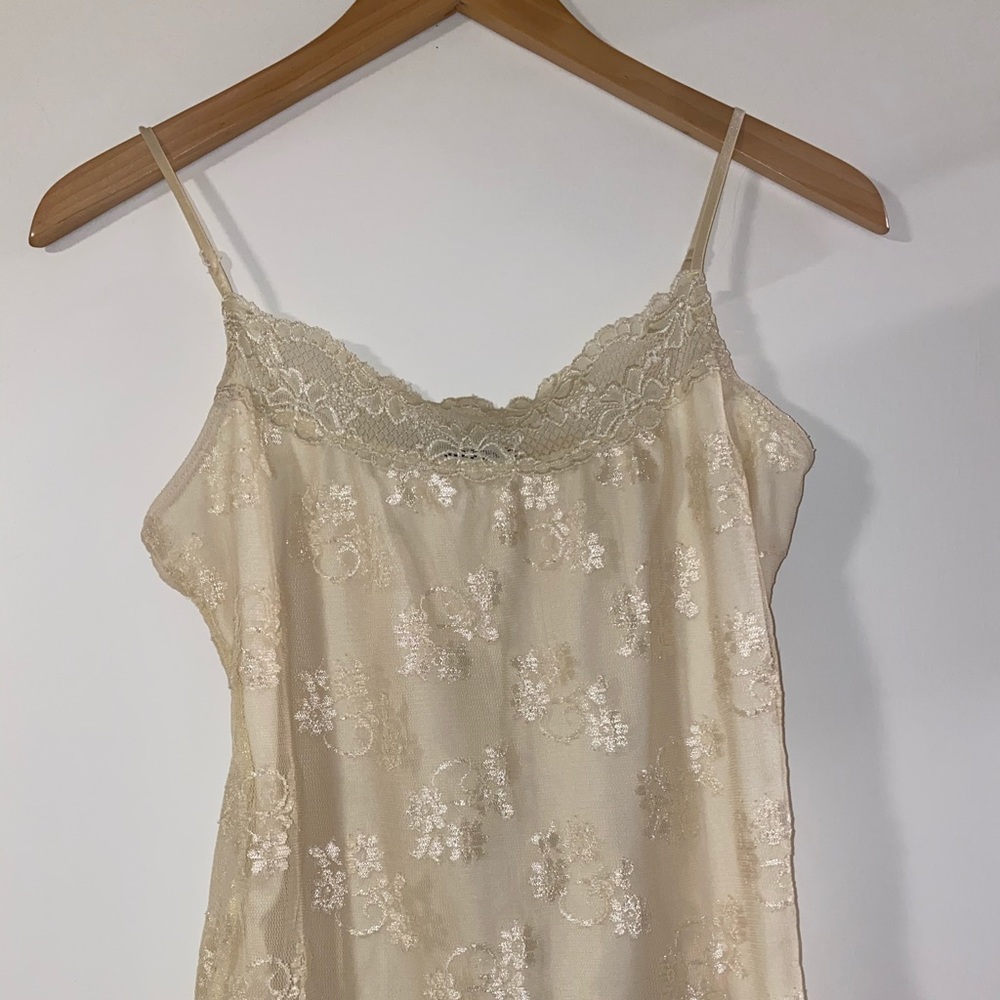 Yellow lace tank